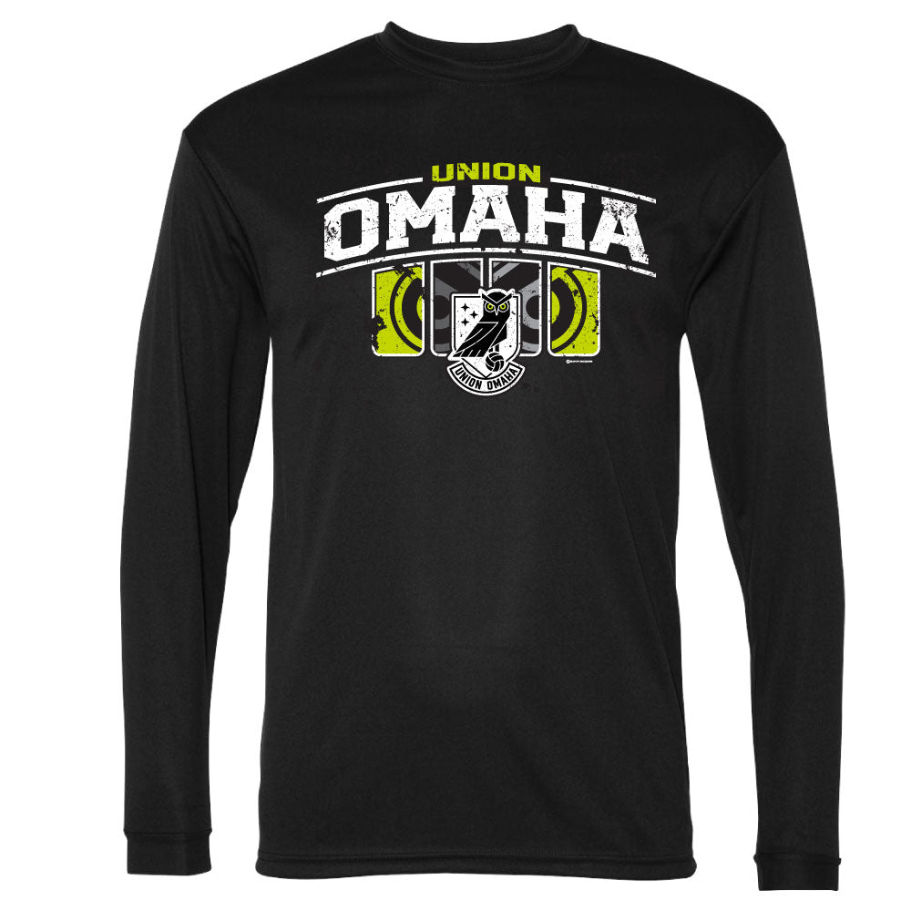 Union Omaha Men's Bimm Ridder Black Slots Performance L/S Tee