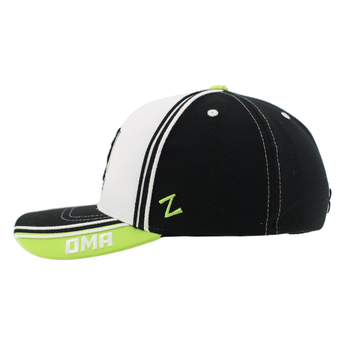 Zephyr White/Black/Green Z310 Slash Cap