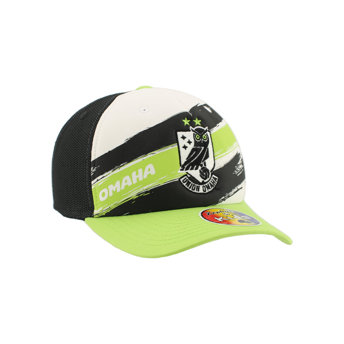 Zephyr Youth White/Black/Green Clout Plebe Cap