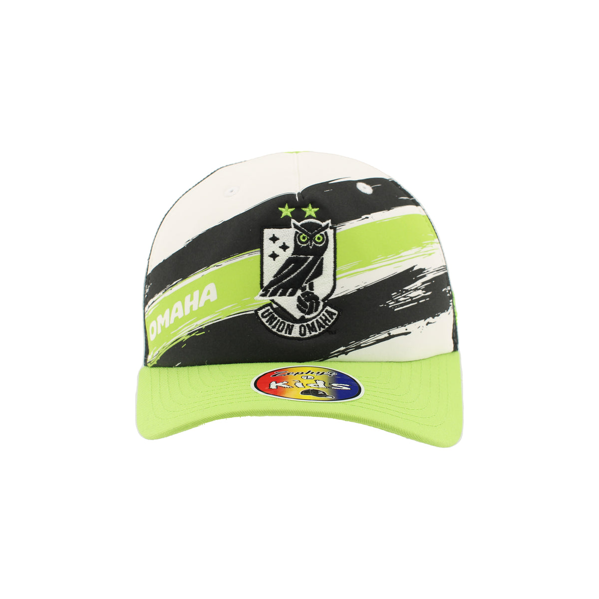 Zephyr Youth White/Black/Green Clout Plebe Cap