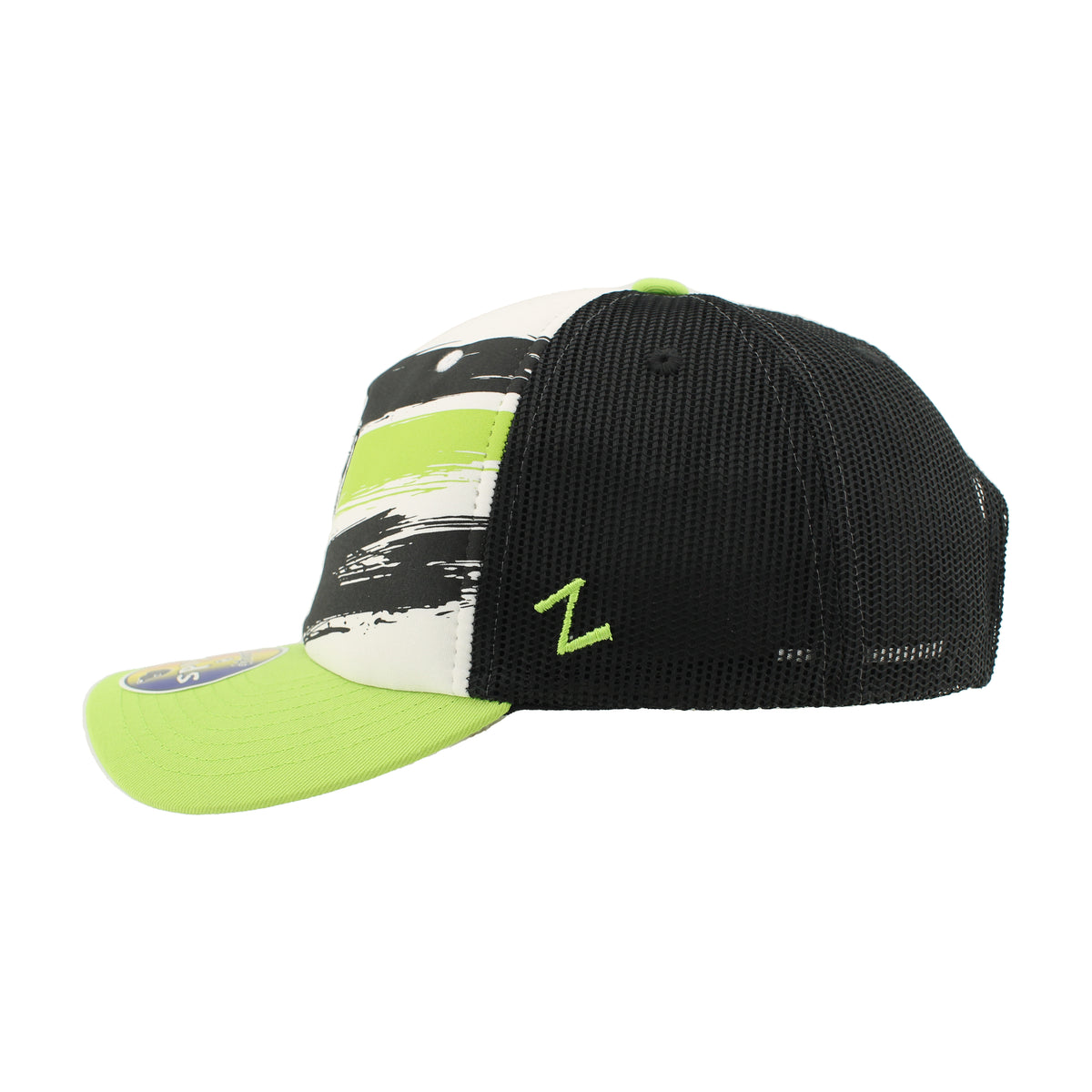 Zephyr Youth White/Black/Green Clout Plebe Cap