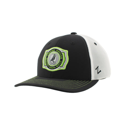 Union Omaha Zephyr Black/White Flux Buckle Woven Patch Cap