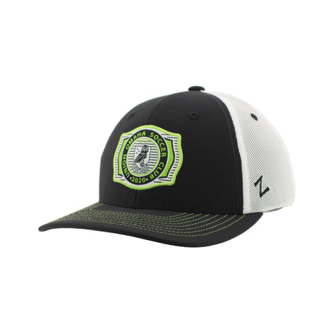 Union Omaha Zephyr Black/White Flux Buckle Woven Patch Cap
