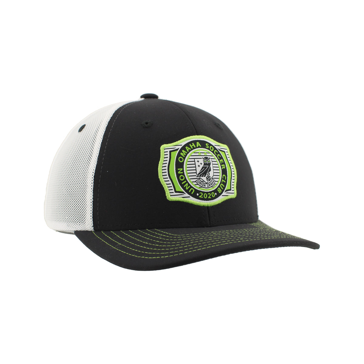 Union Omaha Zephyr Black/White Flux Buckle Woven Patch Cap