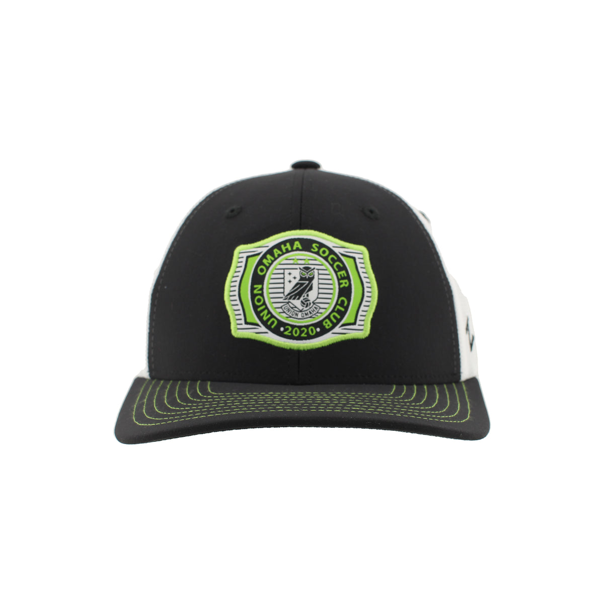 Union Omaha Zephyr Black/White Flux Buckle Woven Patch Cap