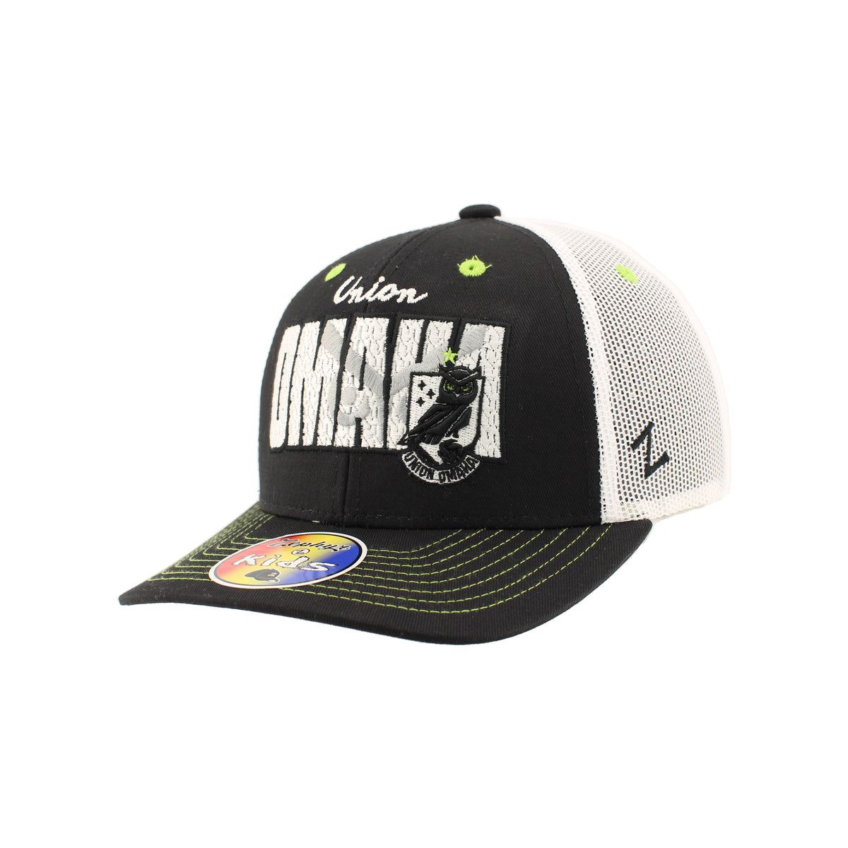 Union Omaha Youth Zephyr Black Retain Dakota Adjustable Cap