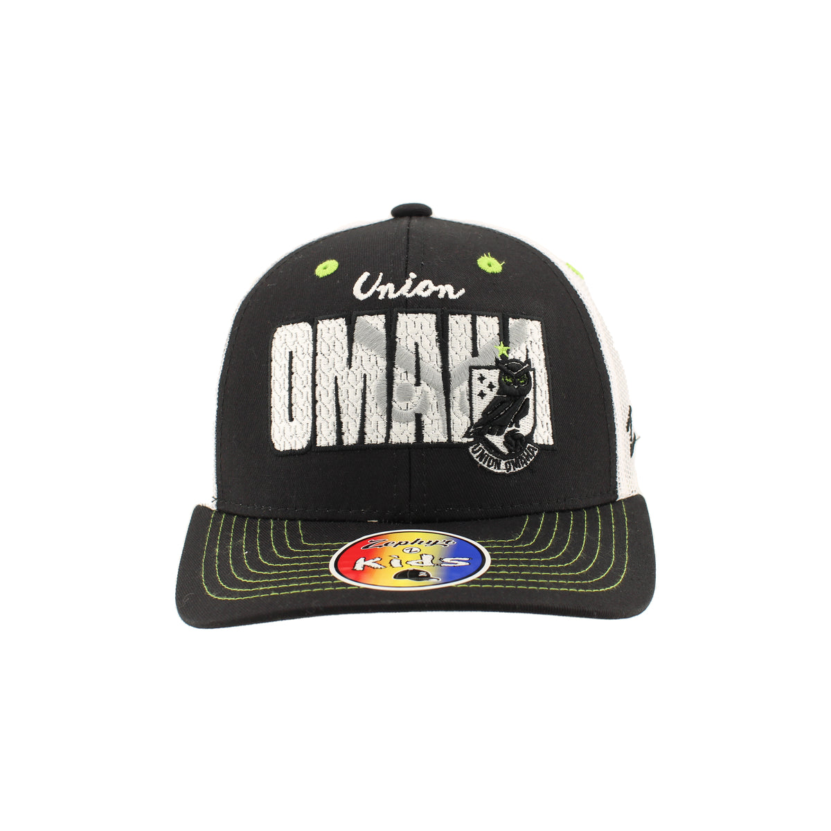Union Omaha Youth Zephyr Black Retain Dakota Adjustable Cap