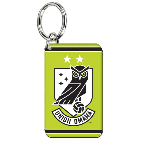 Union Omaha Wincraft Rectangle Strip Green Acrylic Key Ring