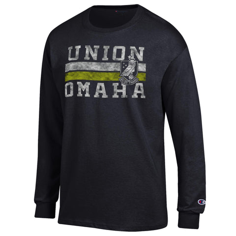 Union Omaha Men's Champion Black Basic Jersey LS Tee