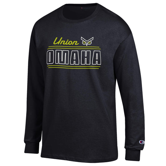 Union Omaha Men's Champion Jersey Black LS Tee