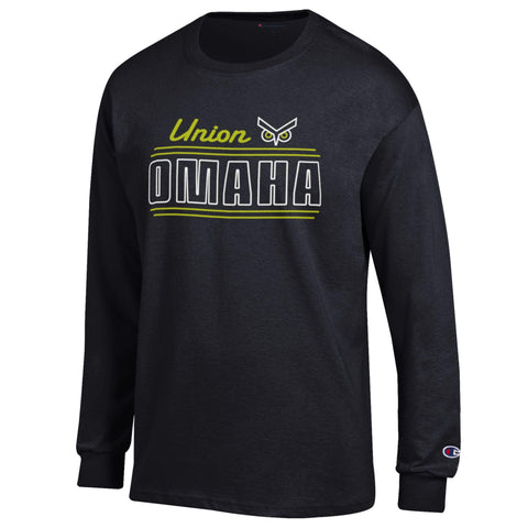 Union Omaha Men's Champion Jersey Black LS Tee