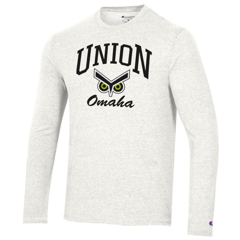 Union Omaha Champion Men's Tri-Blend White Alabaster LS Tee