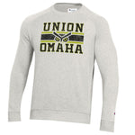 Union Omaha Champion Men's Triumph Fleece Pebblestone Raglan Crewneck Sweatshirt