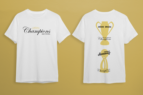 Union Omaha Men's White Omaha Supernovas Champions Play Here Collab Tee