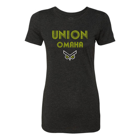 Union Omaha Women's 108 Stitches Spiral Black Tee
