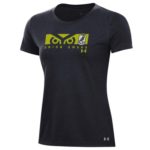 Union Omaha Women's Under Armour Performance Cotton Black Tee