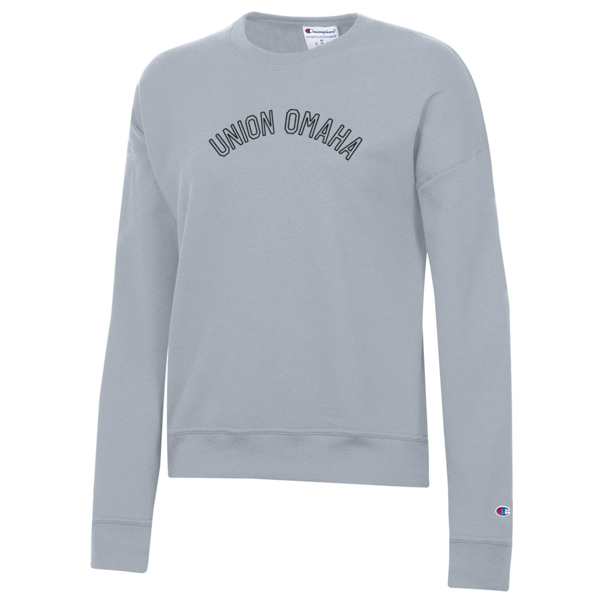 Union Omaha Women's Champion Stitched Powerblend Grey Crewneck Sweatshirt
