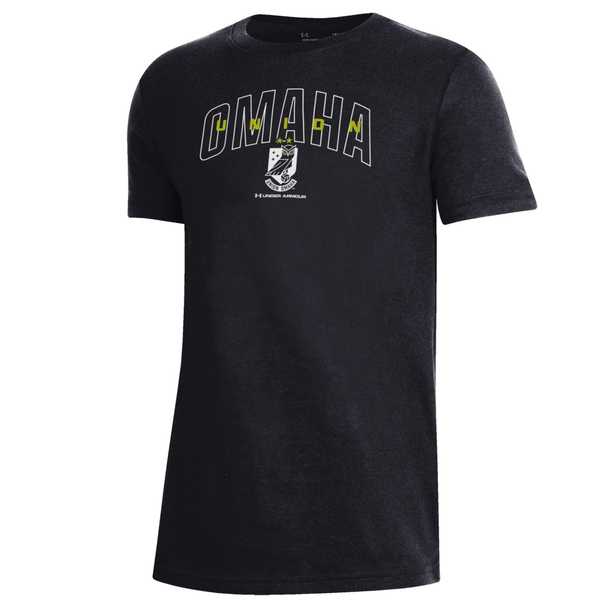 Union Omaha Under Armour Youth Performance Cotton Black Tee