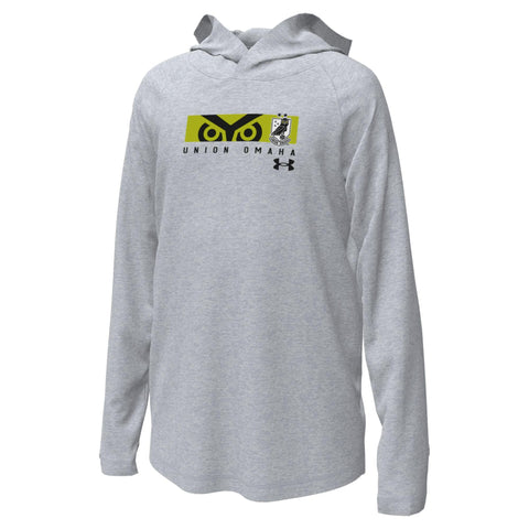 Union Omaha Youth Under Armour Tech Stretch Gray LS Hoodie